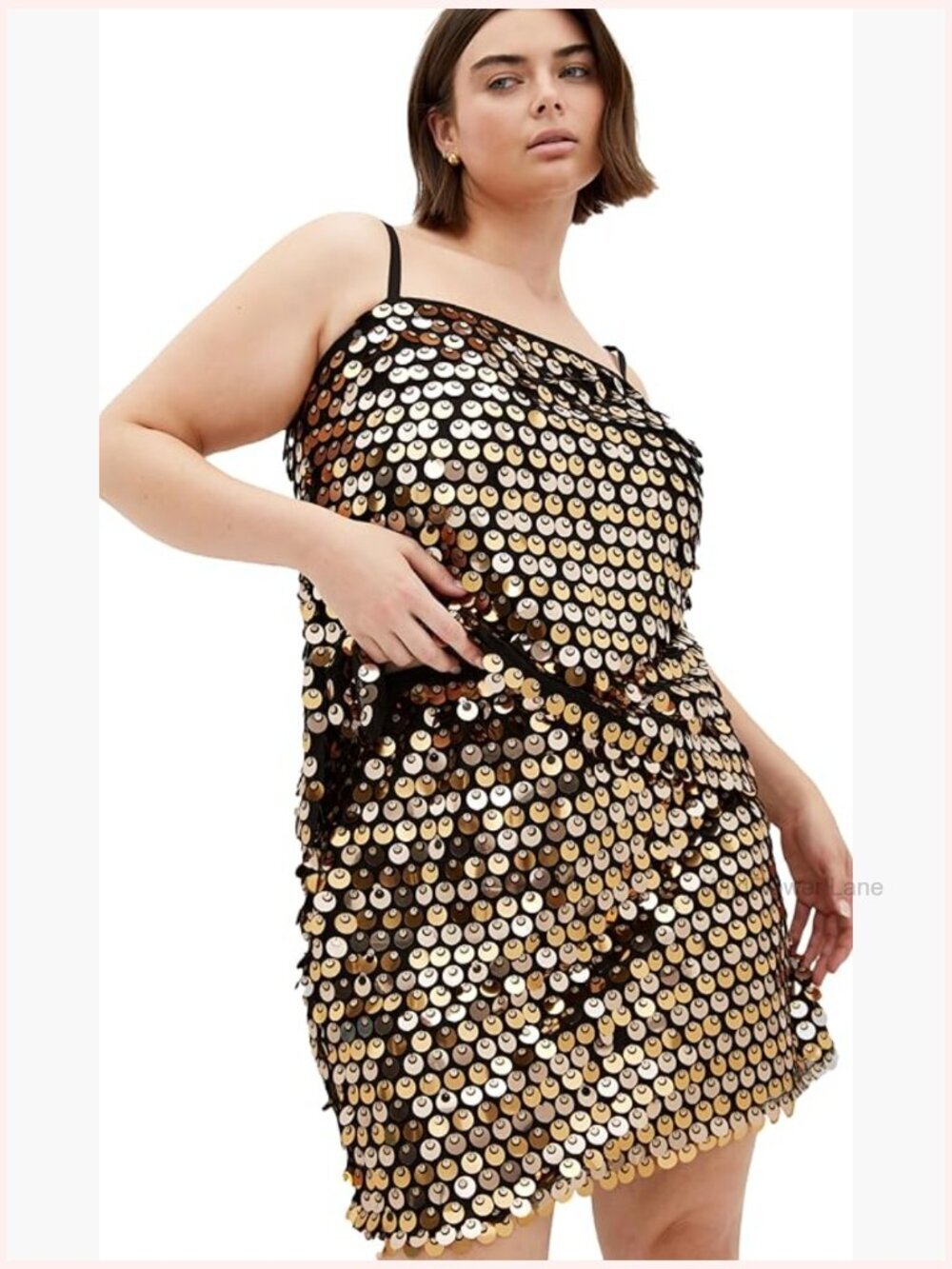Sequined Sleeveless Tank Top with Adjustable Straps